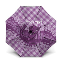 Poni Hawaii Cowboy Palaka Motifs Personalised Umbrella Paniolo Festival Puakenikeni Lei LT14 One Size Folded 11.42 inch Opened Diameter 37.4 inch Purple - Polynesian Pride