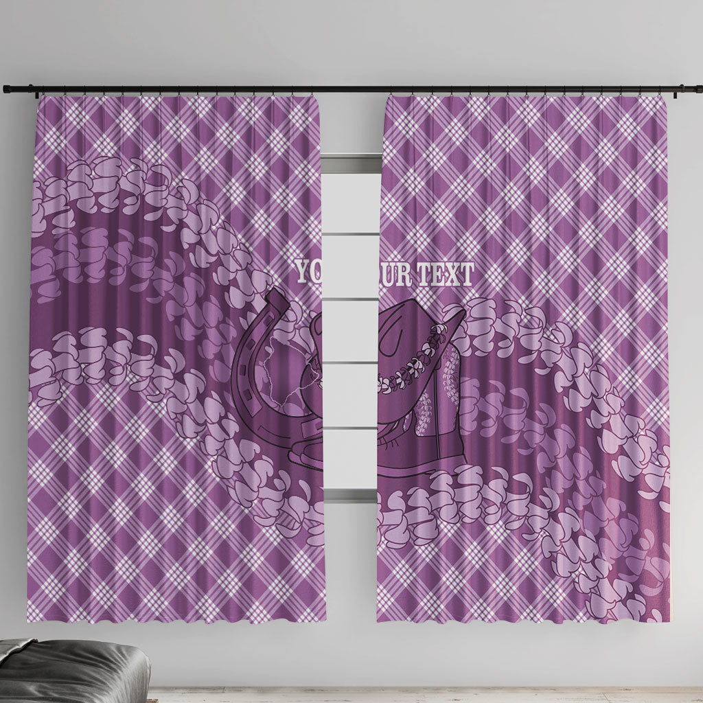 Poni Hawaii Cowboy Palaka Motifs Personalised Window Curtain Paniolo Festival Puakenikeni Lei