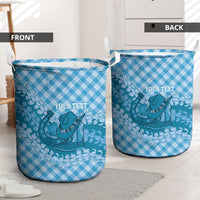 Polu Hawaii Cowboy Palaka Motifs Personalised Laundry Basket Paniolo Festival Puakenikeni Lei LT14 - Polynesian Pride