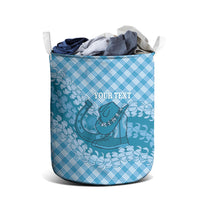 Polu Hawaii Cowboy Palaka Motifs Personalised Laundry Basket Paniolo Festival Puakenikeni Lei LT14 - Polynesian Pride