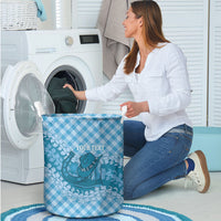 Polu Hawaii Cowboy Palaka Motifs Personalised Laundry Basket Paniolo Festival Puakenikeni Lei LT14 - Polynesian Pride