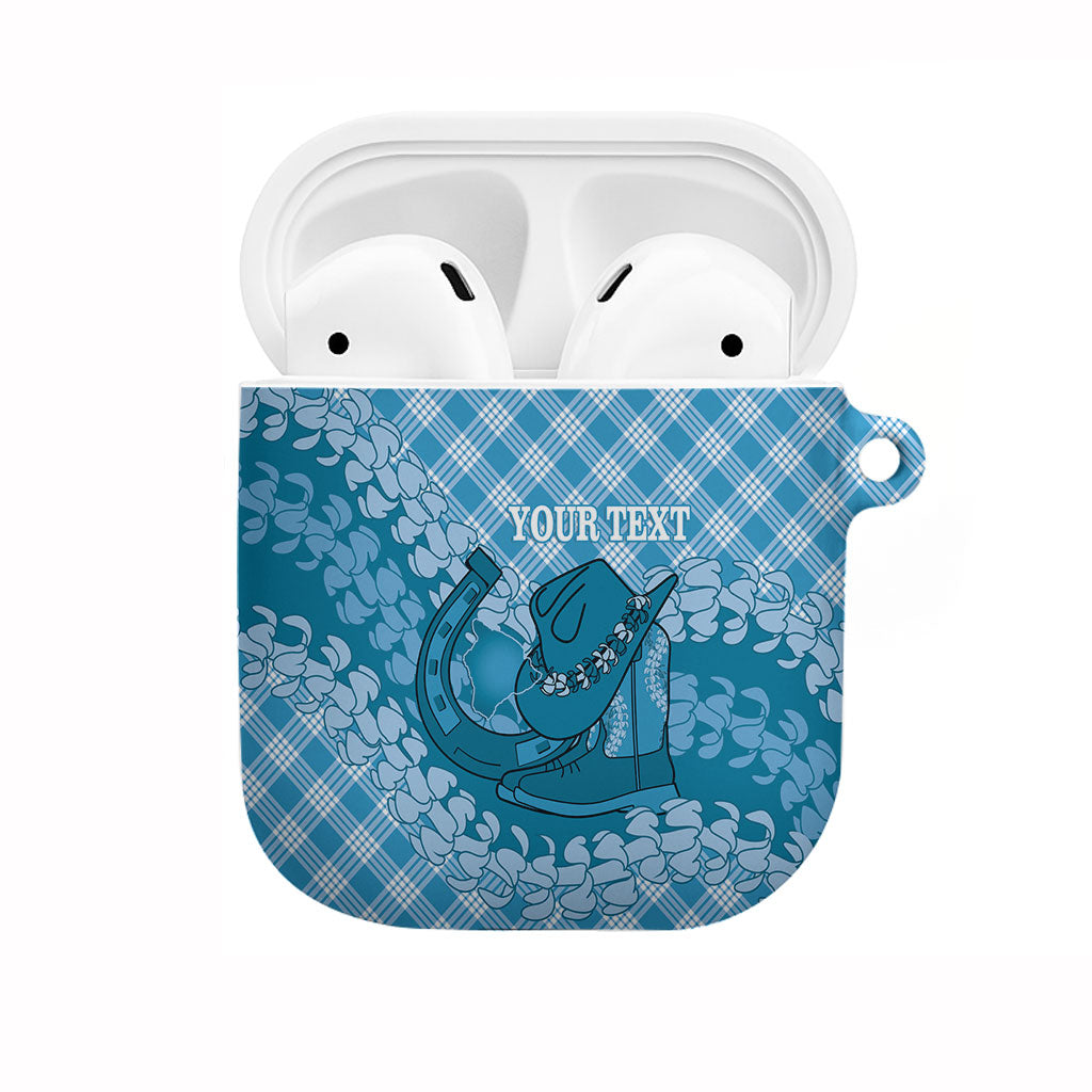 Polu Hawaii Cowboy Palaka Motifs Personalised AirPods Case Paniolo Festival Puakenikeni Lei