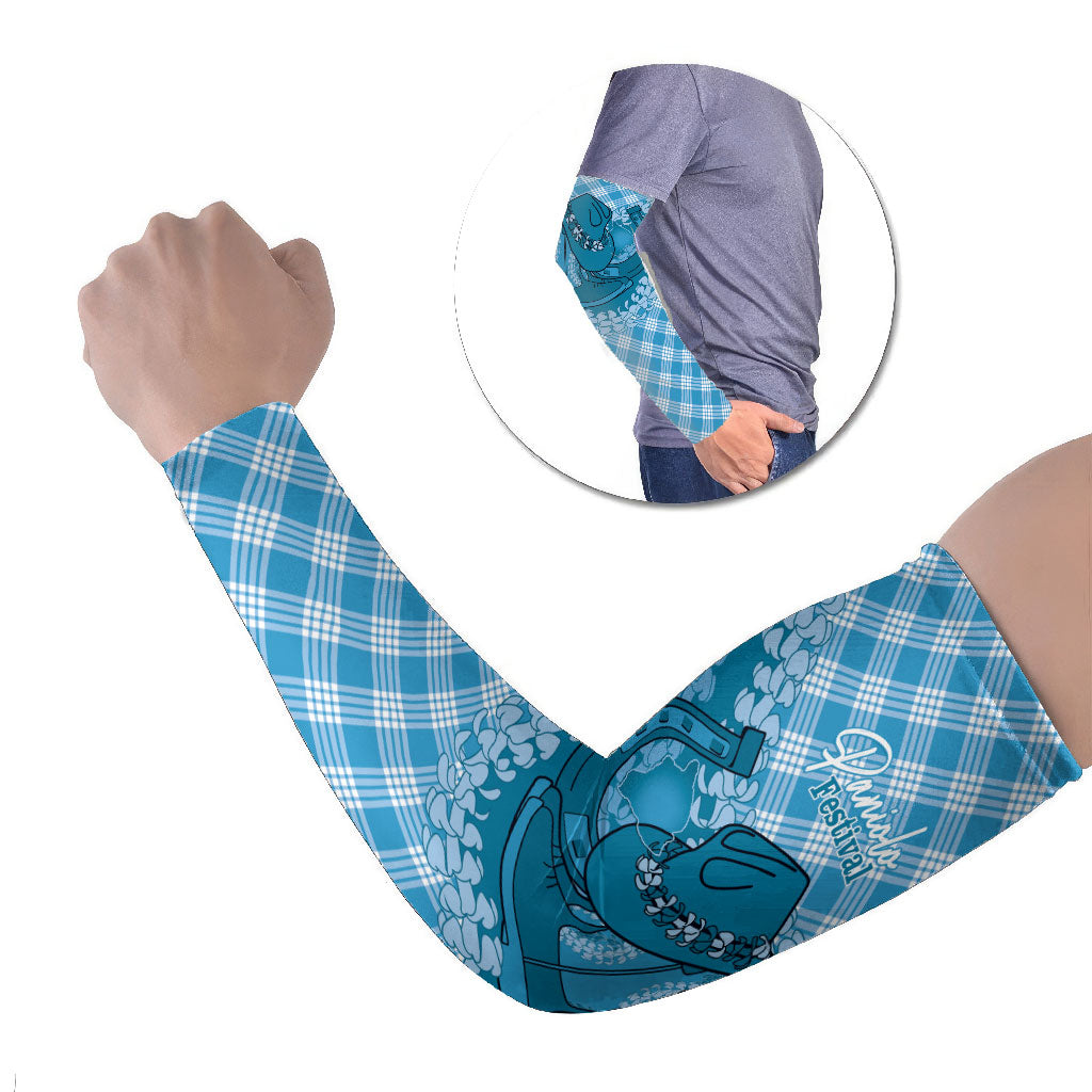 Polu Hawaii Cowboy Palaka Motifs Personalised Arm Sleeves Paniolo Festival Puakenikeni Lei