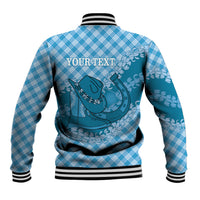 Polu Hawaii Cowboy Palaka Motifs Personalised Baseball Jacket Paniolo Festival Puakenikeni Lei LT14 - Polynesian Pride