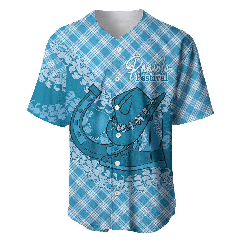 Polu Hawaii Cowboy Palaka Motifs Personalised Baseball Jersey Paniolo Festival Puakenikeni Lei