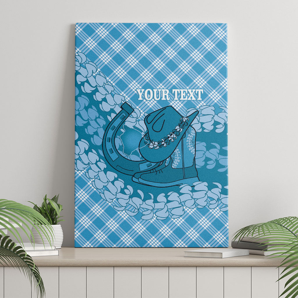 Polu Hawaii Cowboy Palaka Motifs Personalised Canvas Wall Art Paniolo Festival Puakenikeni Lei LT14 - Polynesian Pride