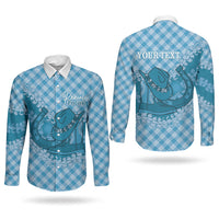 Polu Hawaii Cowboy Palaka Motifs Personalised Couples Matching Short Sleeve Bodycon Dress and Long Sleeve Button Shirt Paniolo Festival Puakenikeni Lei LT14 - Polynesian Pride