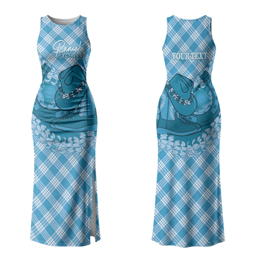 Polu Hawaii Cowboy Palaka Motifs Personalised Couples Matching Tank Maxi Dress and Hawaiian Shirt Paniolo Festival Puakenikeni Lei LT14 - Polynesian Pride