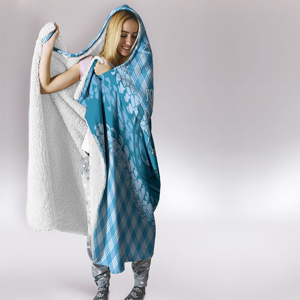Polu Hawaii Cowboy Palaka Motifs Personalised Hooded Blanket Paniolo Festival Puakenikeni Lei LT14 - Polynesian Pride