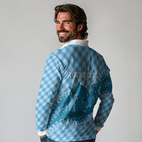 Polu Hawaii Cowboy Palaka Motifs Personalised Long Sleeve Polo Shirt Paniolo Festival Puakenikeni Lei LT14 - Polynesian Pride