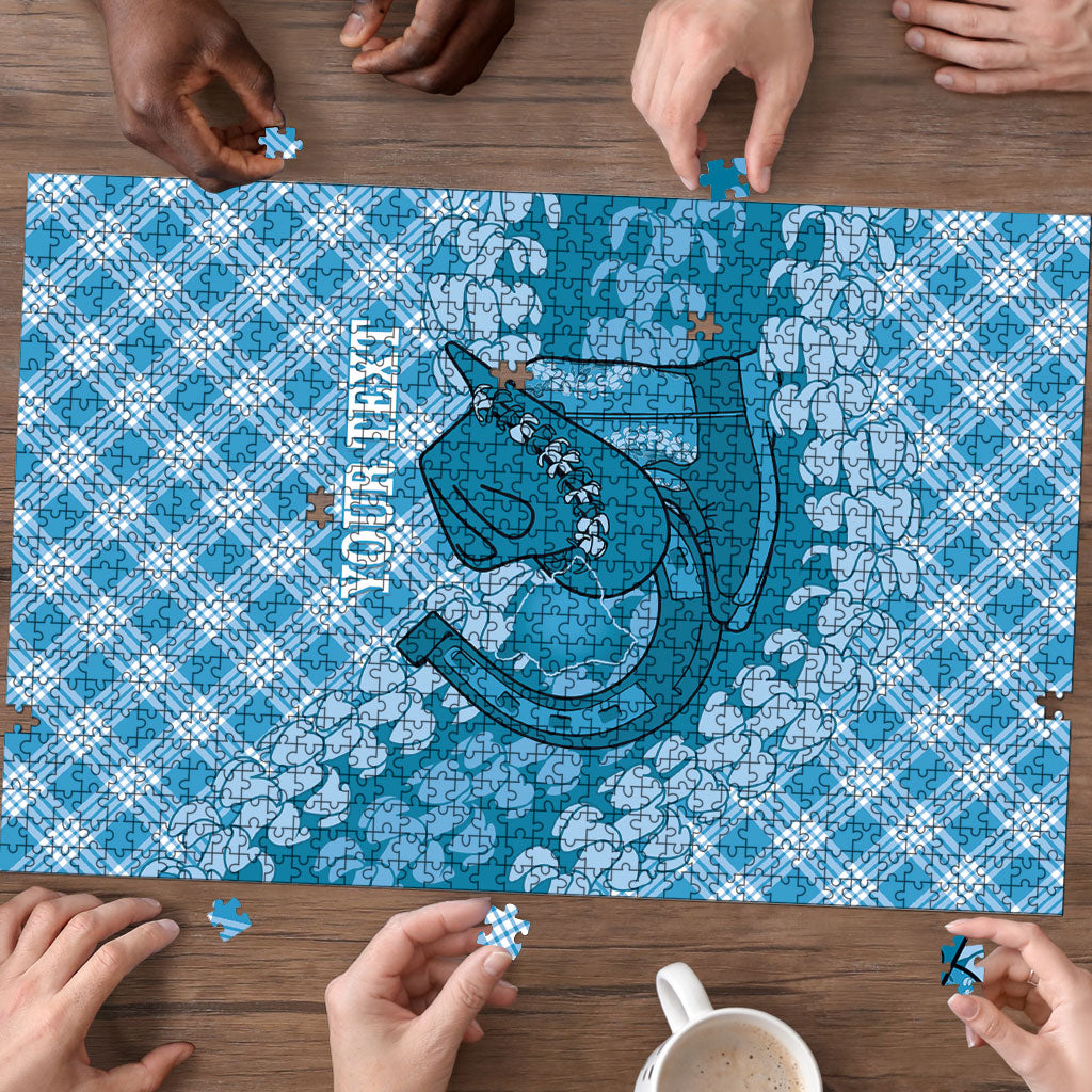 Polu Hawaii Cowboy Palaka Motifs Personalised Puzzle Paniolo Festival Puakenikeni Lei LT14 - Polynesian Pride