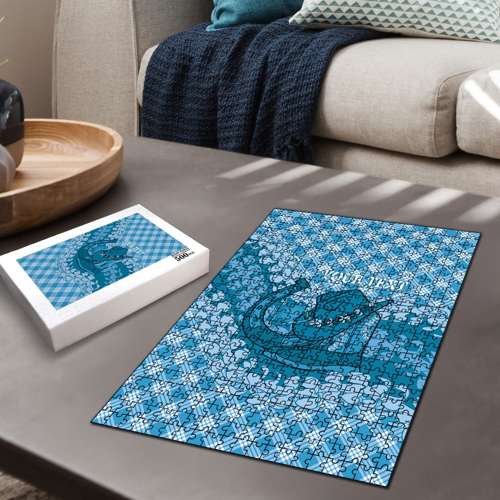 Polu Hawaii Cowboy Palaka Motifs Personalised Puzzle Paniolo Festival Puakenikeni Lei LT14 - Polynesian Pride