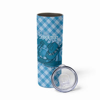 Polu Hawaii Cowboy Palaka Motifs Personalised Skinny Tumbler Paniolo Festival Puakenikeni Lei LT14 - Polynesian Pride