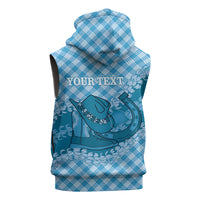 Polu Hawaii Cowboy Palaka Motifs Personalised Sleeveless Hoodie Paniolo Festival Puakenikeni Lei LT14 - Polynesian Pride