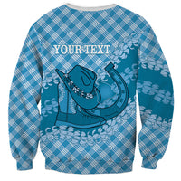 Polu Hawaii Cowboy Palaka Motifs Personalised Sweatshirt Paniolo Festival Puakenikeni Lei LT14 - Polynesian Pride