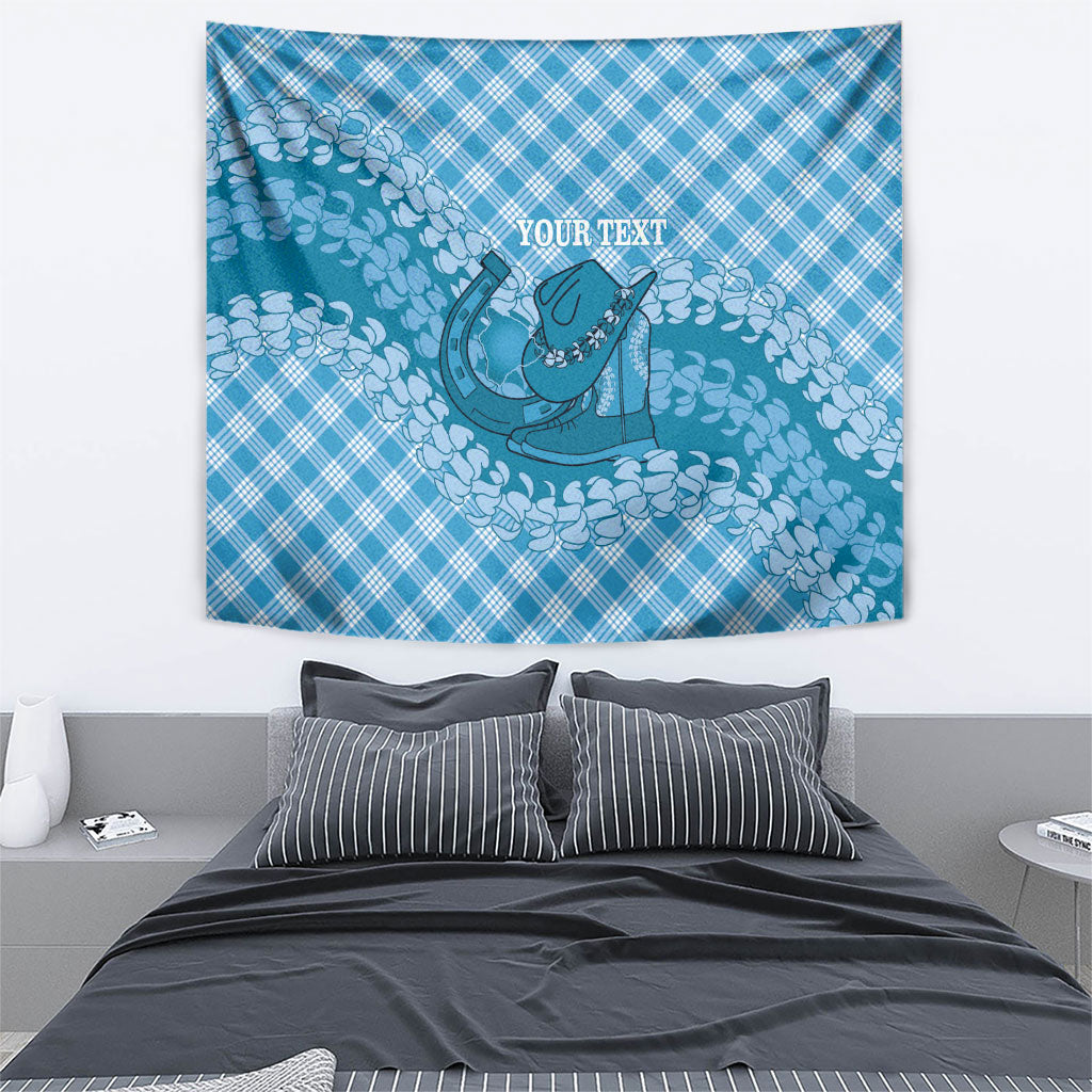 Polu Hawaii Cowboy Palaka Motifs Personalised Tapestry Paniolo Festival Puakenikeni Lei LT14 - Polynesian Pride