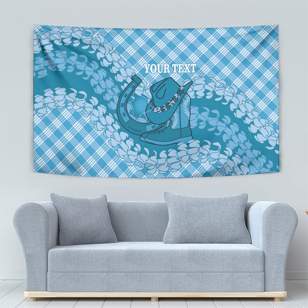 Polu Hawaii Cowboy Palaka Motifs Personalised Tapestry Paniolo Festival Puakenikeni Lei LT14 - Polynesian Pride