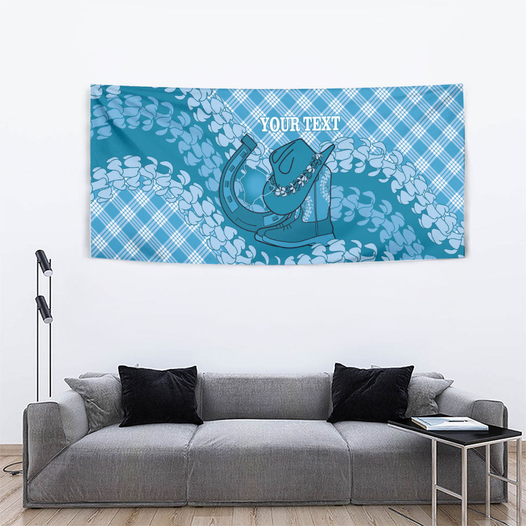 Polu Hawaii Cowboy Palaka Motifs Personalised Tapestry Paniolo Festival Puakenikeni Lei LT14 - Polynesian Pride