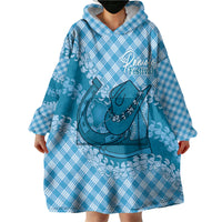 Polu Hawaii Cowboy Palaka Motifs Personalised Wearable Blanket Hoodie Paniolo Festival Puakenikeni Lei LT14 - Polynesian Pride
