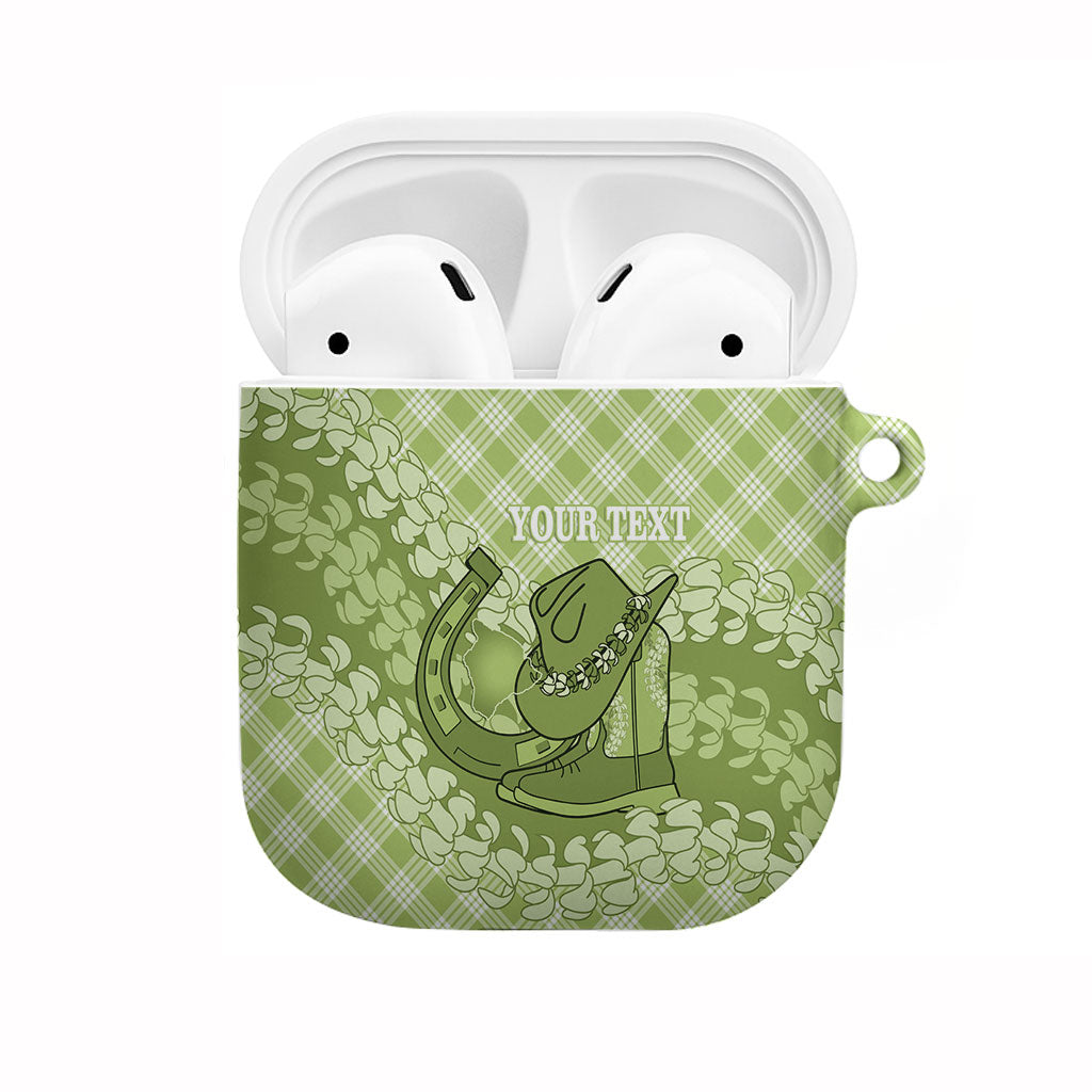 Omaomao Hawaii Cowboy Palaka Motifs Personalised AirPods Case Paniolo Festival Puakenikeni Lei