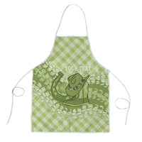 Omaomao Hawaii Cowboy Palaka Motifs Personalised Apron Paniolo Festival Puakenikeni Lei LT14 Green - Polynesian Pride
