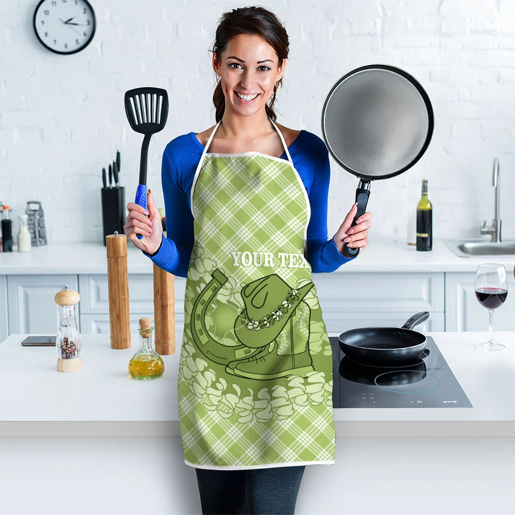 Omaomao Hawaii Cowboy Palaka Motifs Personalised Apron Paniolo Festival Puakenikeni Lei LT14 - Polynesian Pride