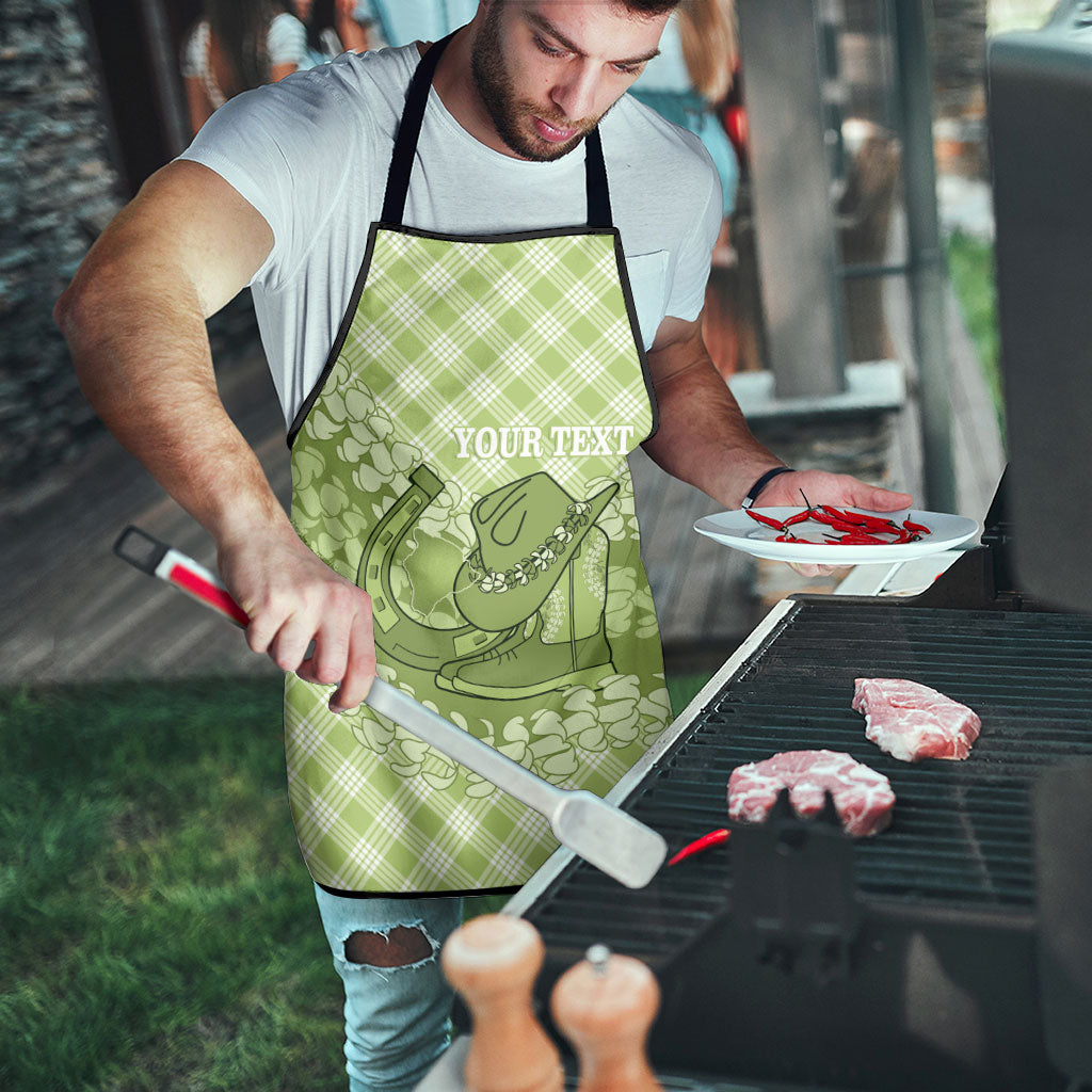Omaomao Hawaii Cowboy Palaka Motifs Personalised Apron Paniolo Festival Puakenikeni Lei LT14 - Polynesian Pride