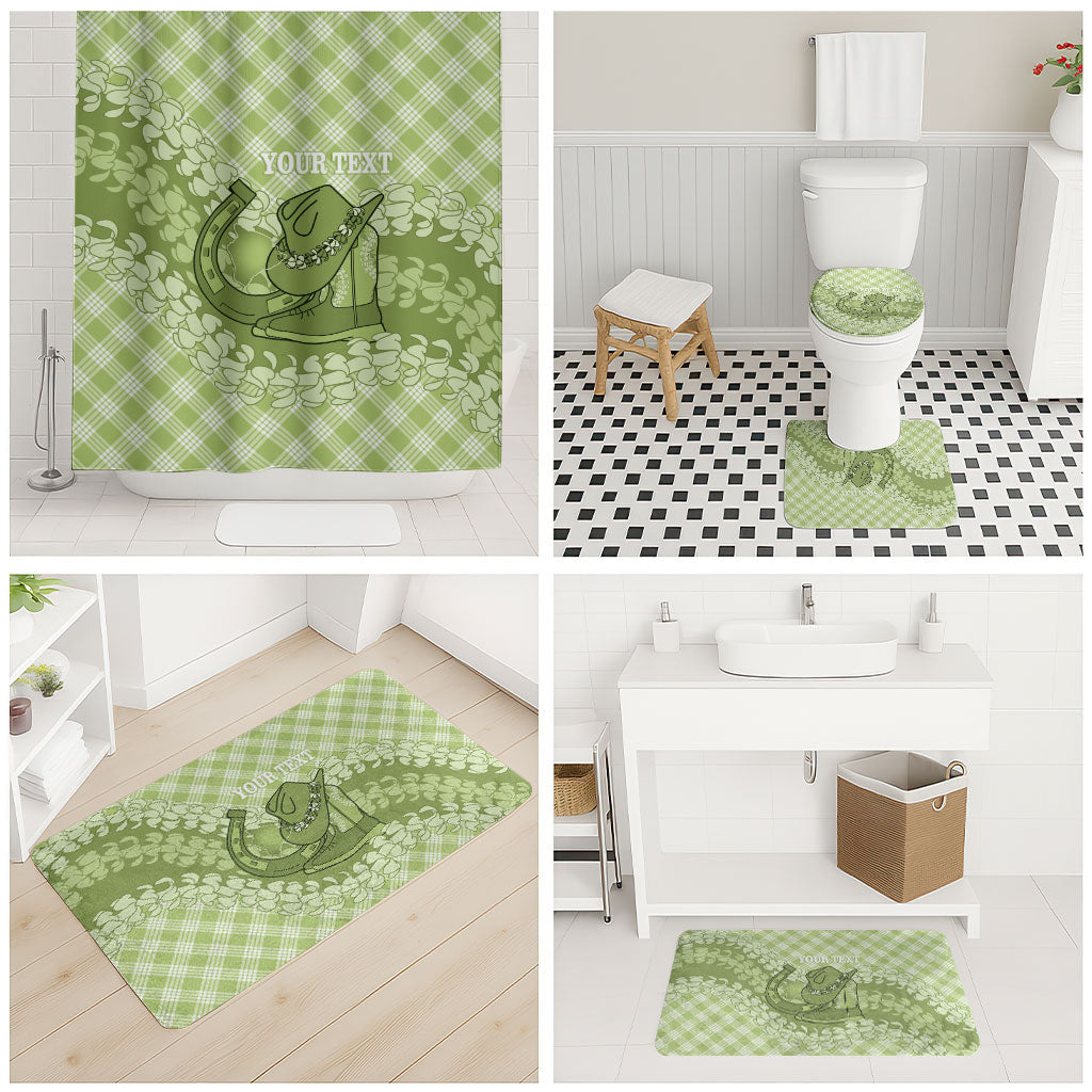 Omaomao Hawaii Cowboy Palaka Motifs Personalised Bathroom Set Paniolo Festival Puakenikeni Lei LT14 - Polynesian Pride