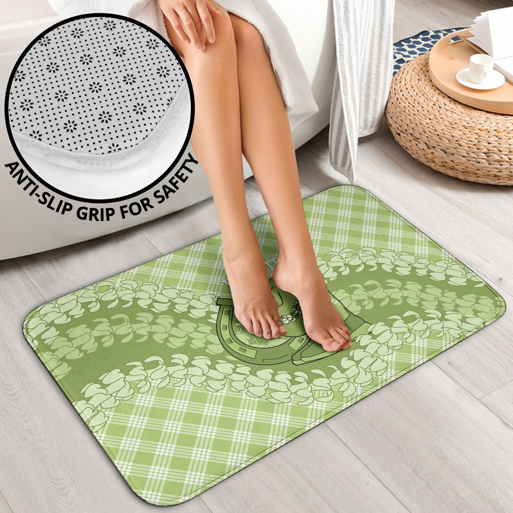 Omaomao Hawaii Cowboy Palaka Motifs Personalised Bathroom Set Paniolo Festival Puakenikeni Lei LT14 - Polynesian Pride