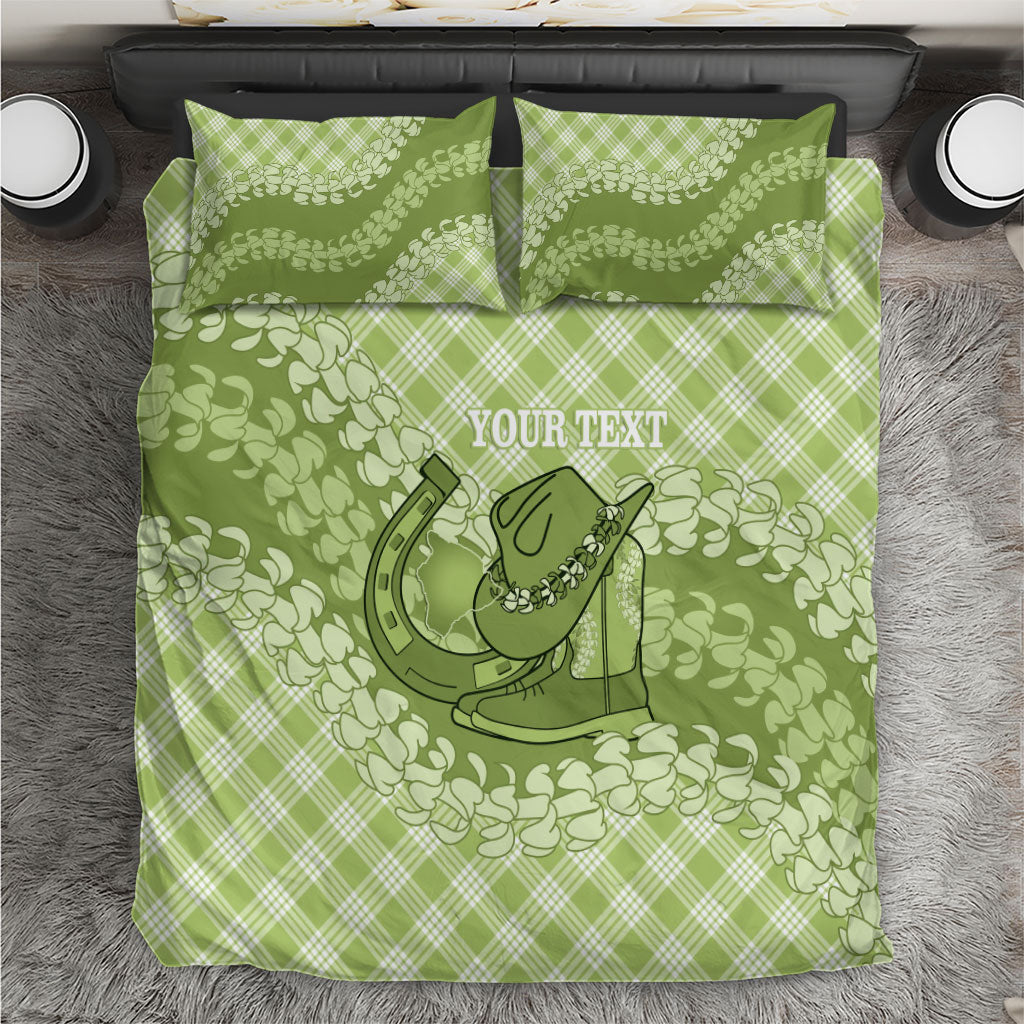 Omaomao Hawaii Cowboy Palaka Motifs Personalised Bedding Set Paniolo Festival Puakenikeni Lei