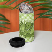 Omaomao Hawaii Cowboy Palaka Motifs Personalised 4 in 1 Can Cooler Tumbler Paniolo Festival Puakenikeni Lei LT14 - Polynesian Pride