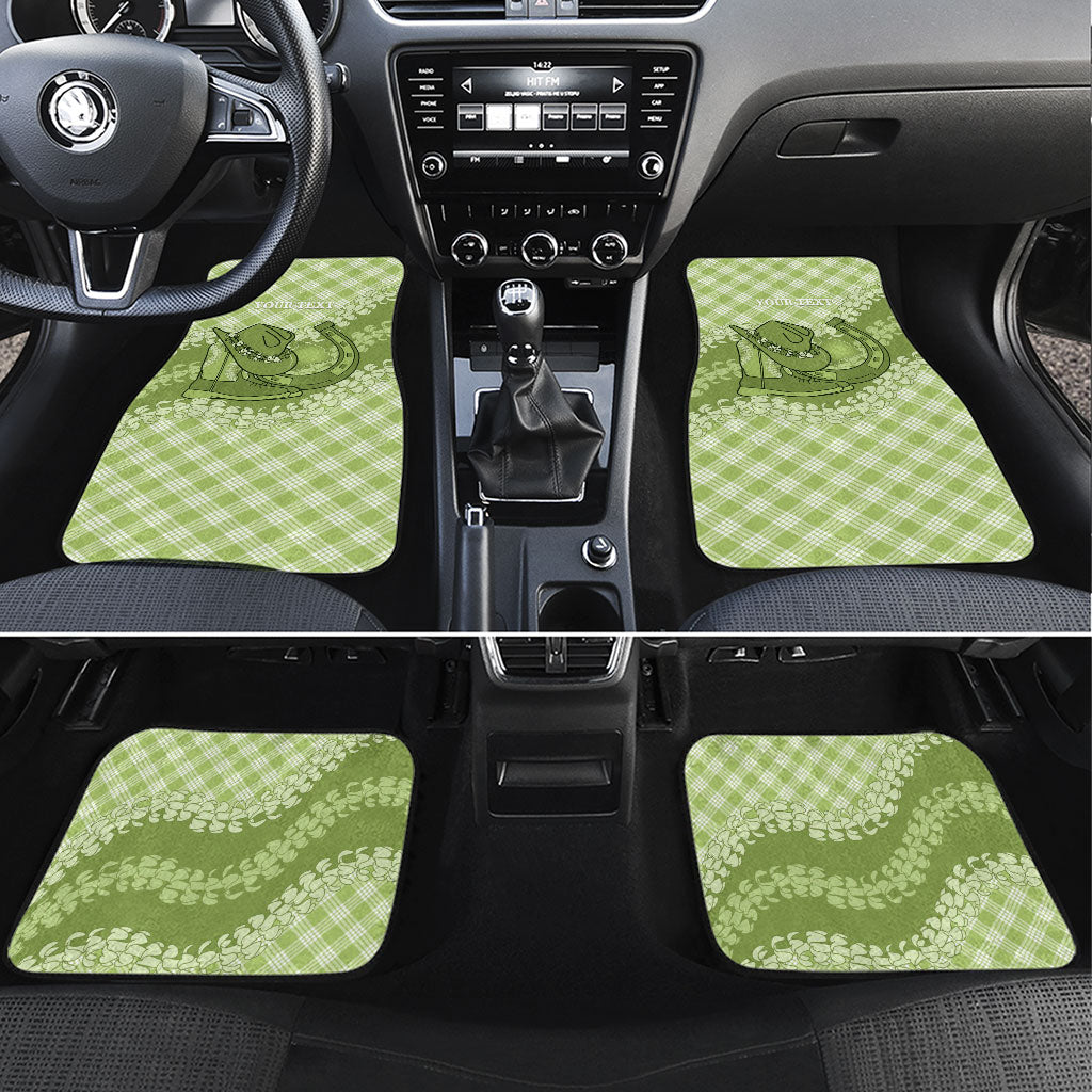 Omaomao Hawaii Cowboy Palaka Motifs Personalised Car Mats Paniolo Festival Puakenikeni Lei