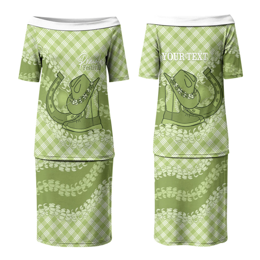 Omaomao Hawaii Cowboy Palaka Motifs Personalised Couples Matching Puletasi and Hawaiian Shirt Paniolo Festival Puakenikeni Lei LT14 - Polynesian Pride