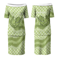 Omaomao Hawaii Cowboy Palaka Motifs Personalised Couples Matching Puletasi and Hawaiian Shirt Paniolo Festival Puakenikeni Lei LT14 - Polynesian Pride