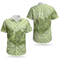 Omaomao Hawaii Cowboy Palaka Motifs Personalised Couples Matching Short Sleeve Bodycon Dress and Hawaiian Shirt Paniolo Festival Puakenikeni Lei LT14 - Polynesian Pride