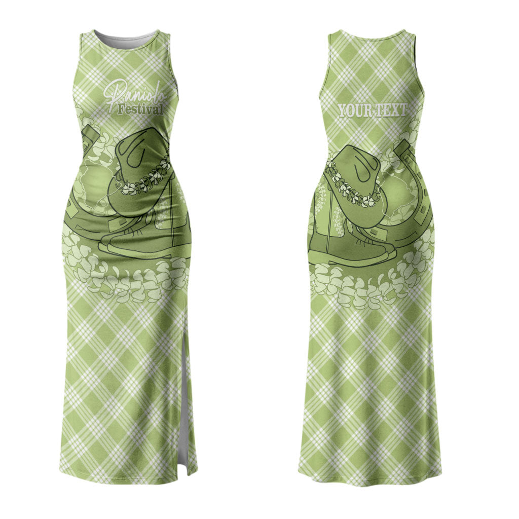Omaomao Hawaii Cowboy Palaka Motifs Personalised Couples Matching Tank Maxi Dress and Hawaiian Shirt Paniolo Festival Puakenikeni Lei LT14 - Polynesian Pride