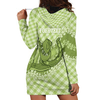 Omaomao Hawaii Cowboy Palaka Motifs Personalised Hoodie Dress Paniolo Festival Puakenikeni Lei LT14 - Polynesian Pride