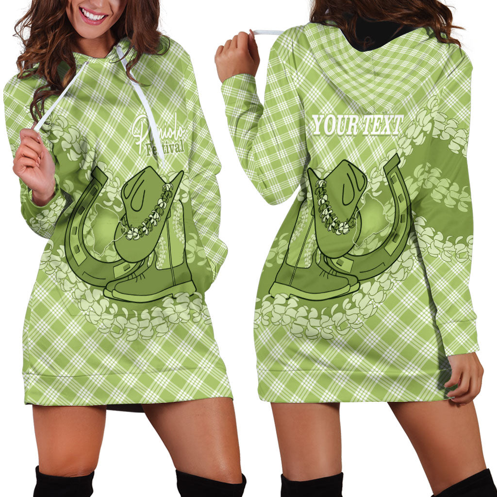 Omaomao Hawaii Cowboy Palaka Motifs Personalised Hoodie Dress Paniolo Festival Puakenikeni Lei LT14 - Polynesian Pride