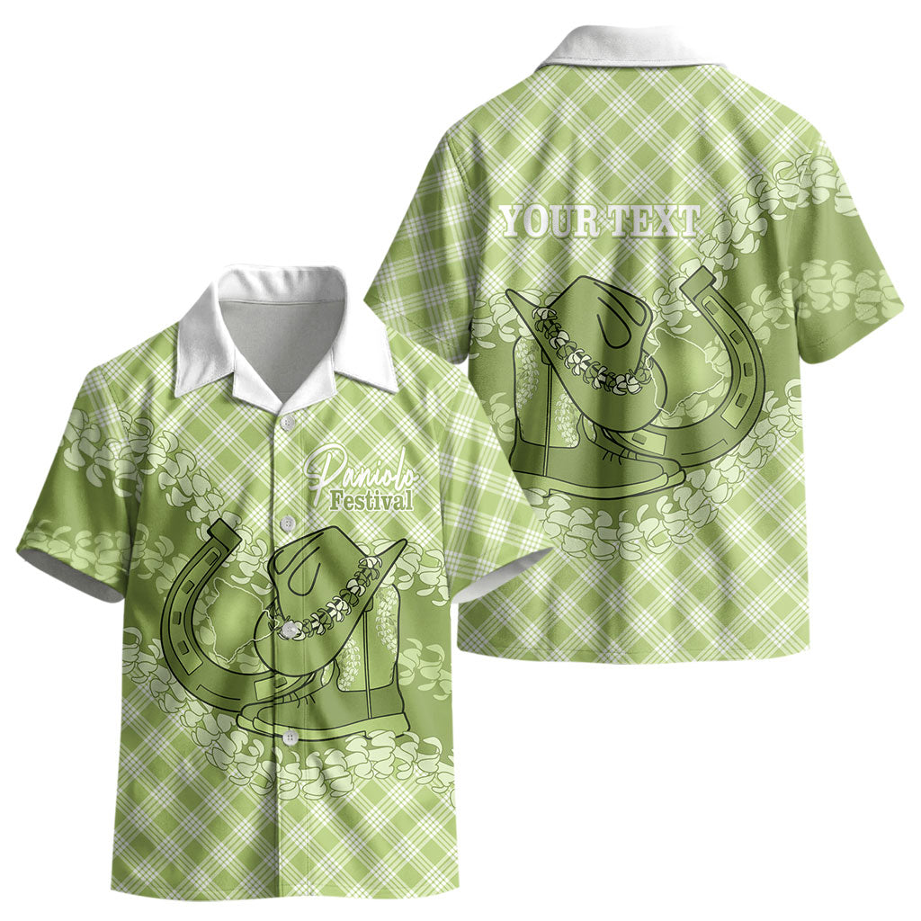Omaomao Hawaii Cowboy Palaka Motifs Personalised Kid Hawaiian Shirt Paniolo Festival Puakenikeni Lei LT14 - Polynesian Pride