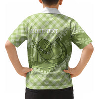 Omaomao Hawaii Cowboy Palaka Motifs Personalised Kid Hawaiian Shirt Paniolo Festival Puakenikeni Lei LT14 - Polynesian Pride