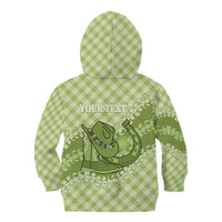 Omaomao Hawaii Cowboy Palaka Motifs Personalised Kid Hoodie Paniolo Festival Puakenikeni Lei LT14 - Polynesian Pride