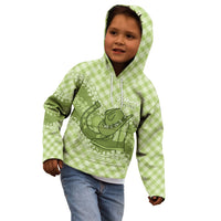 Omaomao Hawaii Cowboy Palaka Motifs Personalised Kid Hoodie Paniolo Festival Puakenikeni Lei LT14 - Polynesian Pride