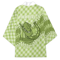 Omaomao Hawaii Cowboy Palaka Motifs Personalised Kimono Paniolo Festival Puakenikeni Lei LT14 - Polynesian Pride