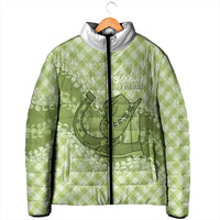 Omaomao Hawaii Cowboy Palaka Motifs Personalised Padded Jacket Paniolo Festival Puakenikeni Lei LT14 - Polynesian Pride