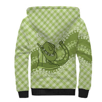 Omaomao Hawaii Cowboy Palaka Motifs Personalised Sherpa Hoodie Paniolo Festival Puakenikeni Lei LT14 - Polynesian Pride