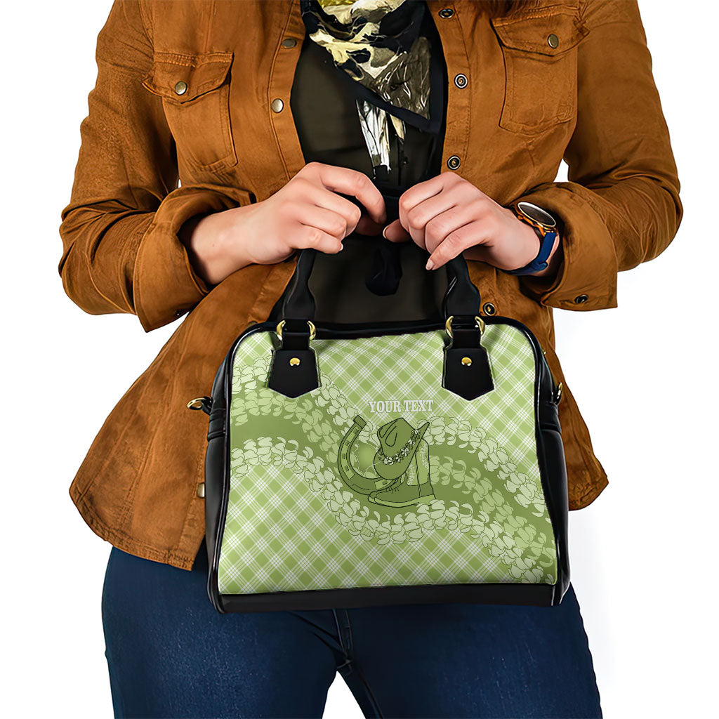 Omaomao Hawaii Cowboy Palaka Motifs Personalised Shoulder Handbag Paniolo Festival Puakenikeni Lei LT14 - Polynesian Pride