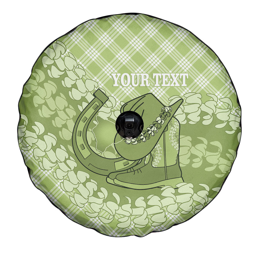 Omaomao Hawaii Cowboy Palaka Motifs Personalised Spare Tire Cover Paniolo Festival Puakenikeni Lei LT14 - Polynesian Pride