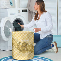Melemele Hawaii Cowboy Palaka Motifs Personalised Laundry Basket Paniolo Festival Puakenikeni Lei LT14 - Polynesian Pride