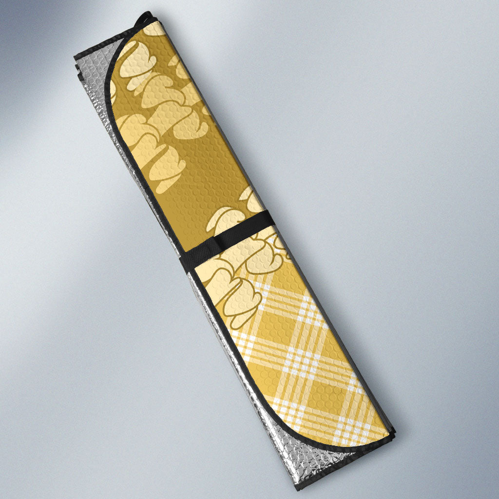 Melemele Hawaii Cowboy Palaka Motifs Personalised Auto Sun Shade Paniolo Festival Puakenikeni Lei LT14 - Polynesian Pride