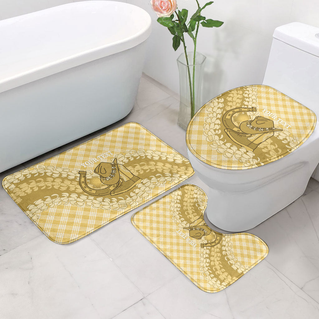 Melemele Hawaii Cowboy Palaka Motifs Personalised Bathroom Set Paniolo Festival Puakenikeni Lei LT14 - Polynesian Pride